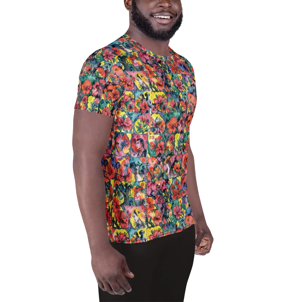 Crimson Garden Myth on Men's Athletic T-Shirt — Right