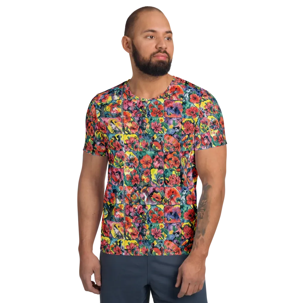 Crimson Garden Myth on Men's Athletic T-Shirt — Front