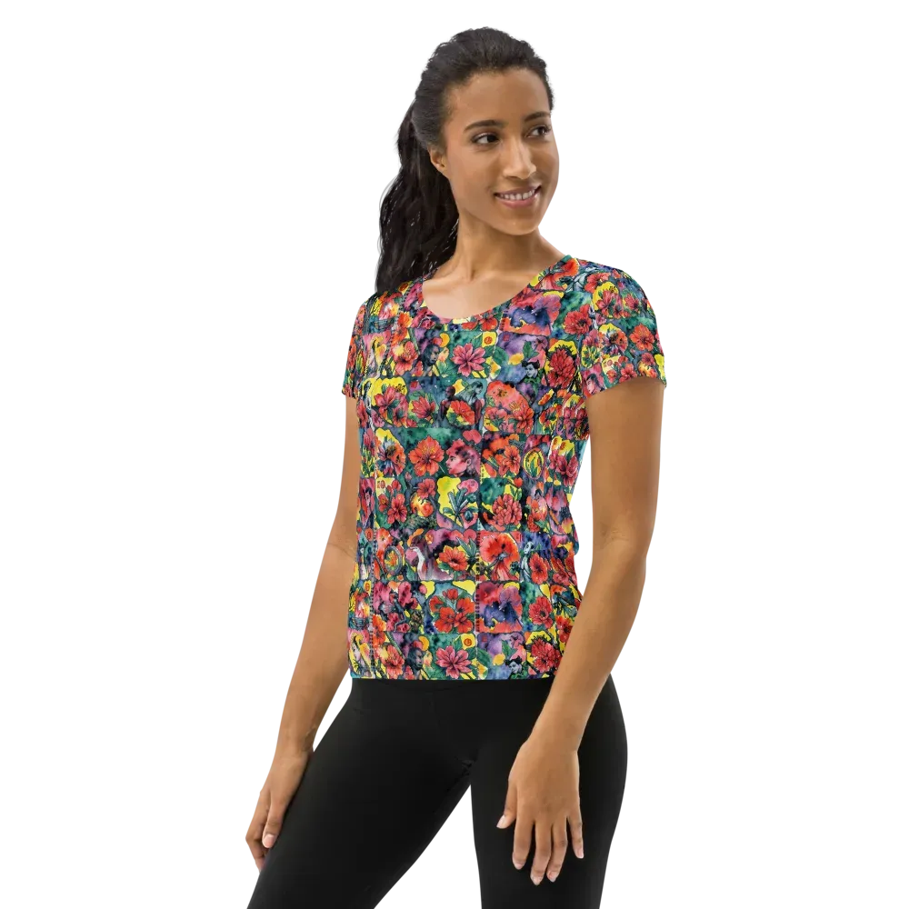 Crimson Garden Myth on Women's Athletic T-Shirt — Left