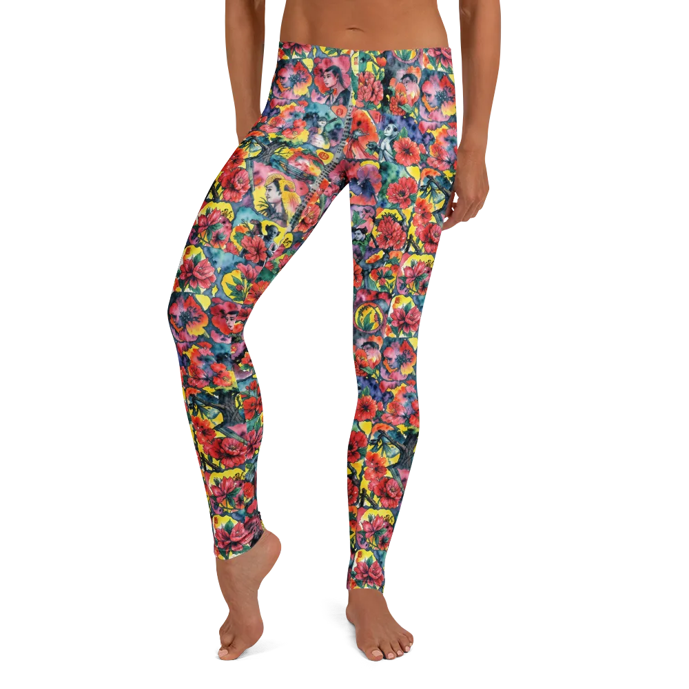 Crimson Garden Myth on Leggings — Front