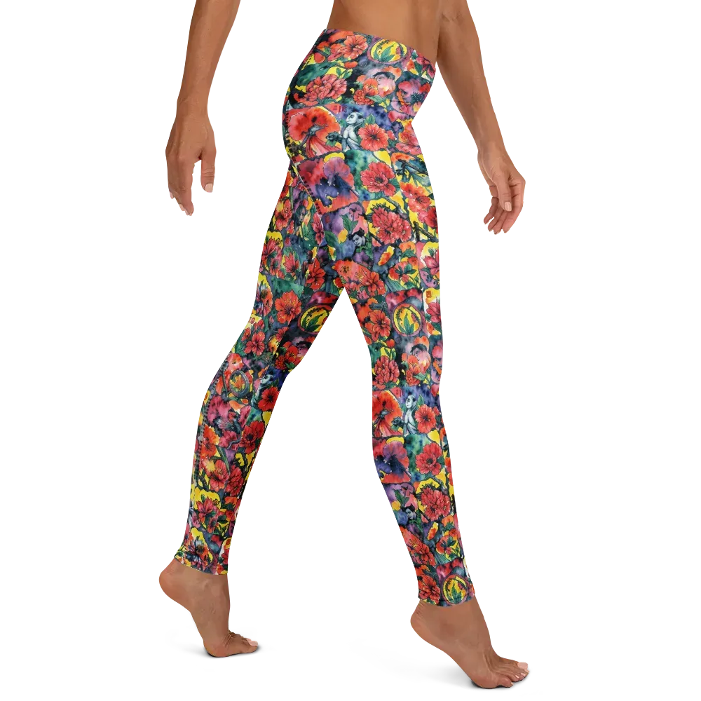 Crimson Garden Myth on Leggings — Right