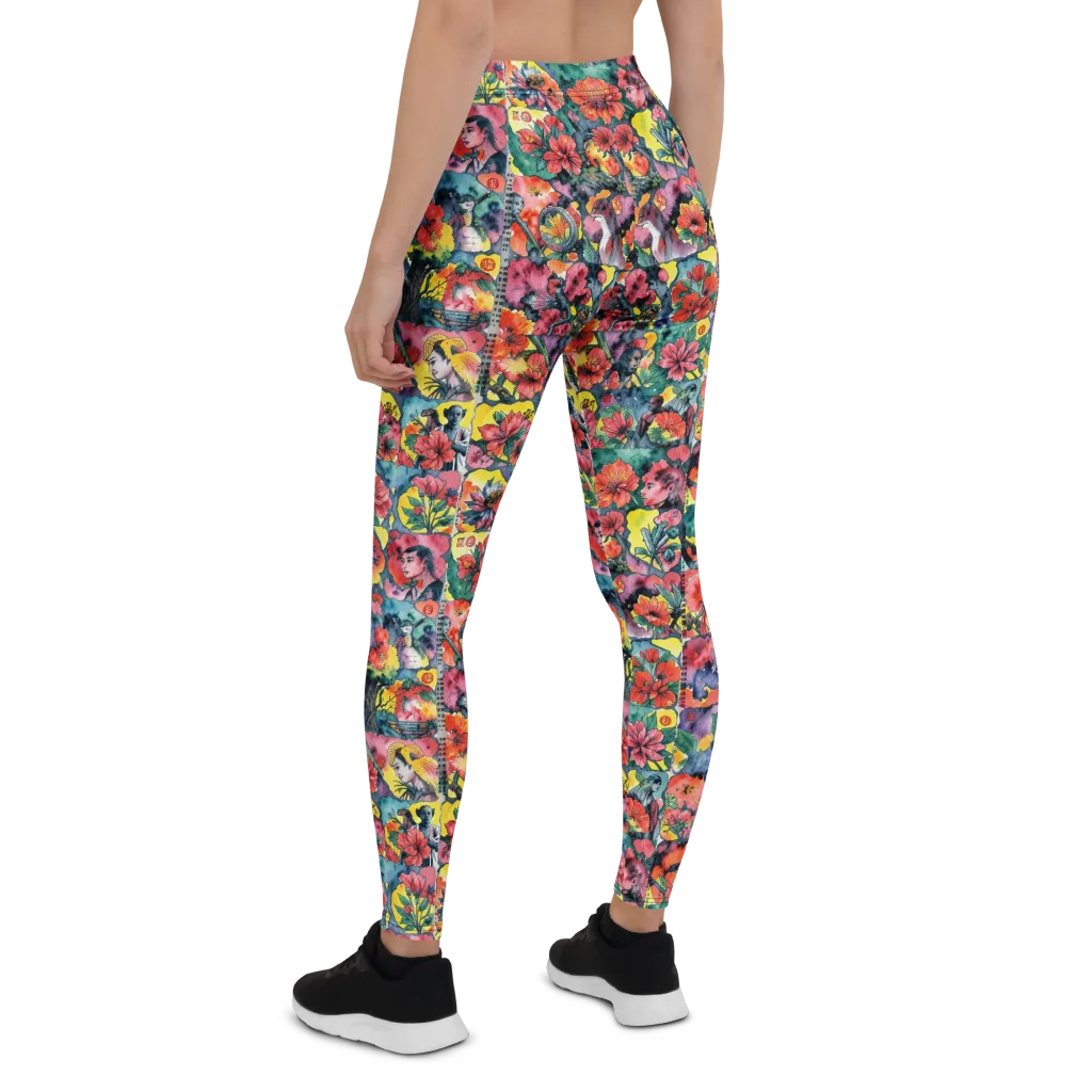 Crimson Garden Myth on Leggings — Back