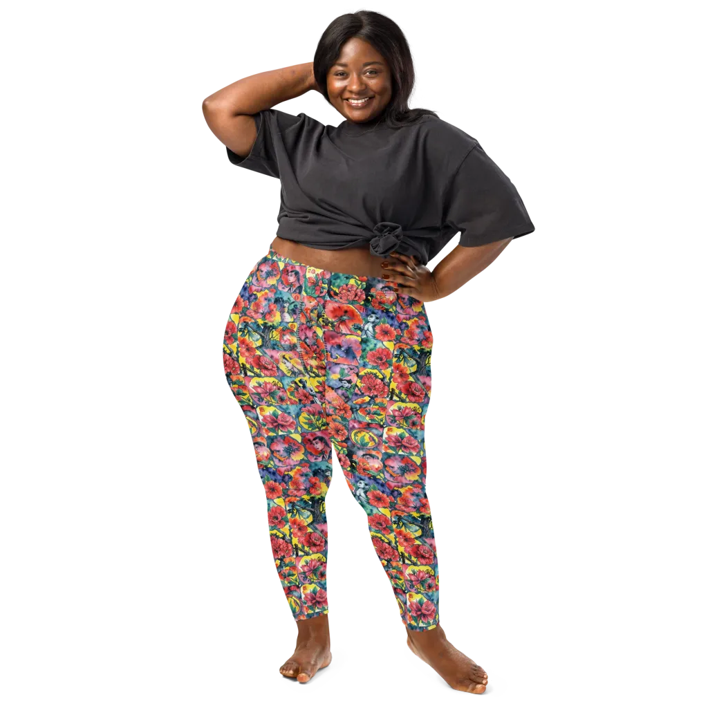 Crimson Garden Myth on Leggings — Front