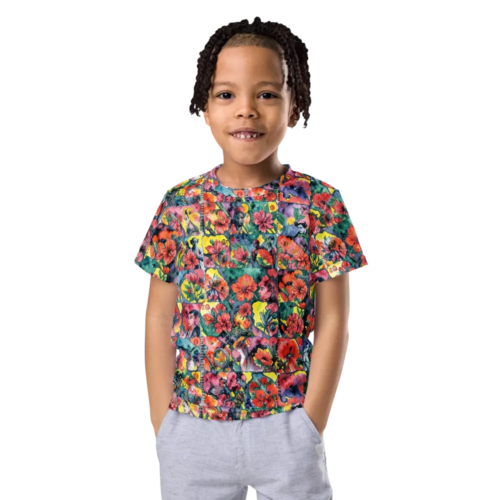 Crimson Garden Myth on Kids Crew Neck T-Shirt — Front