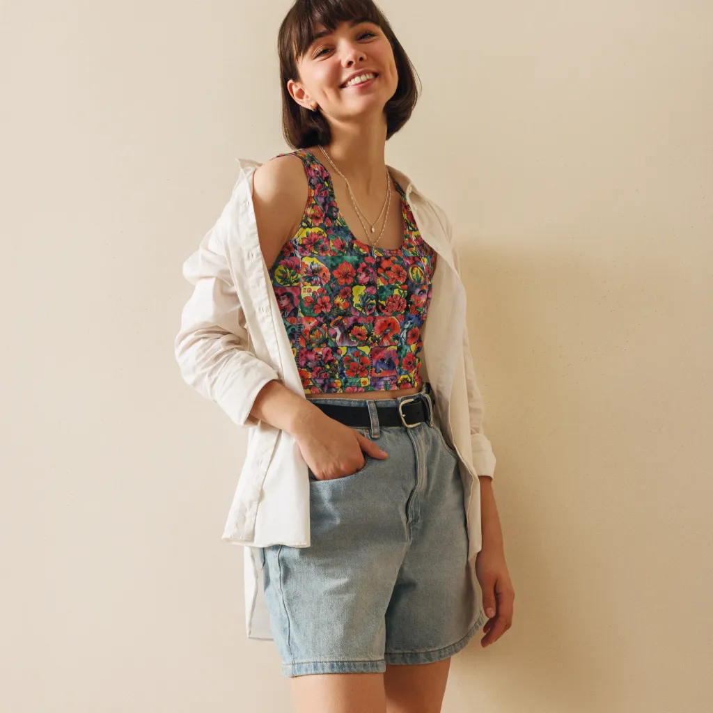 Crimson Garden Myth on Crop Top — Front