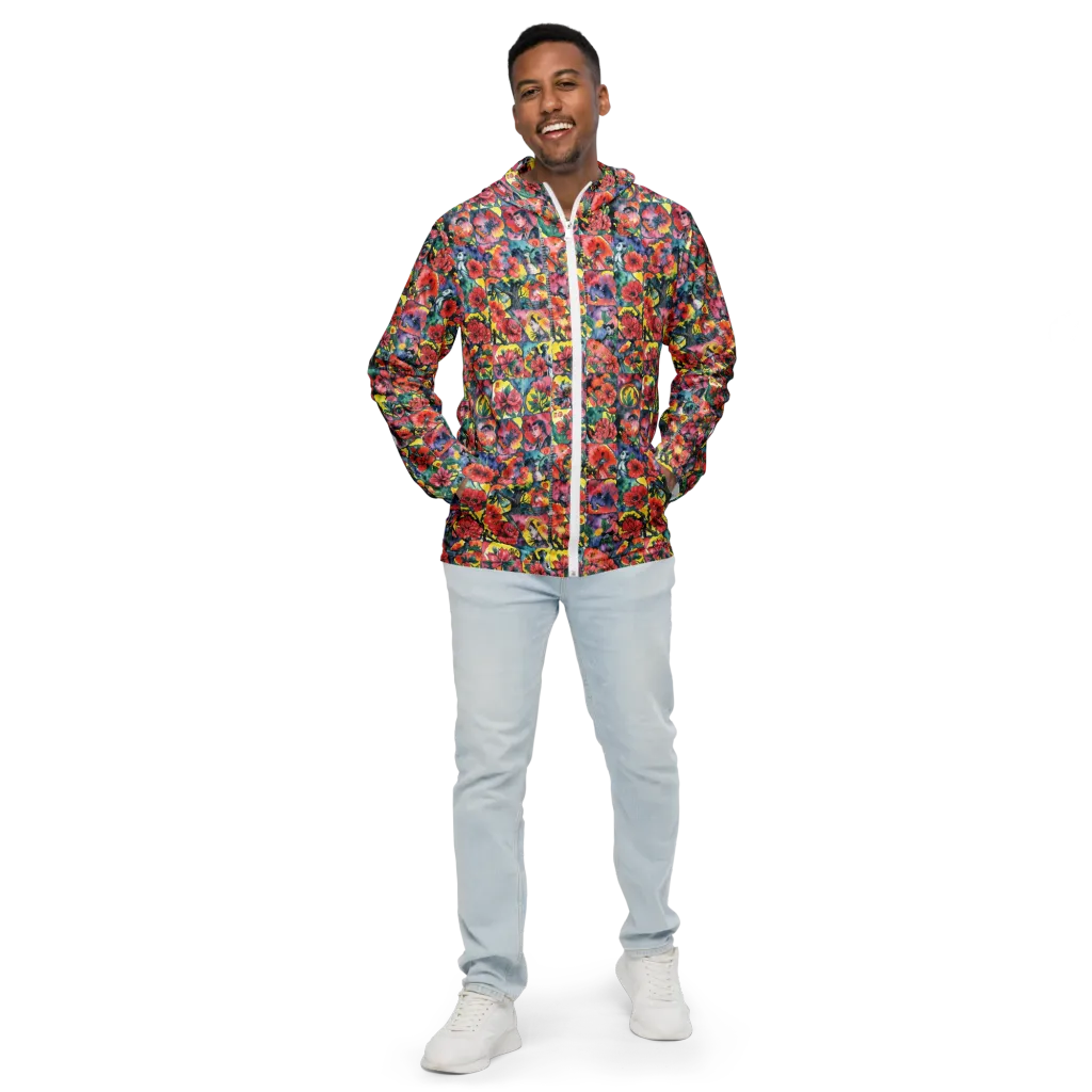 Crimson Garden Myth on Men's Windbreaker — Front