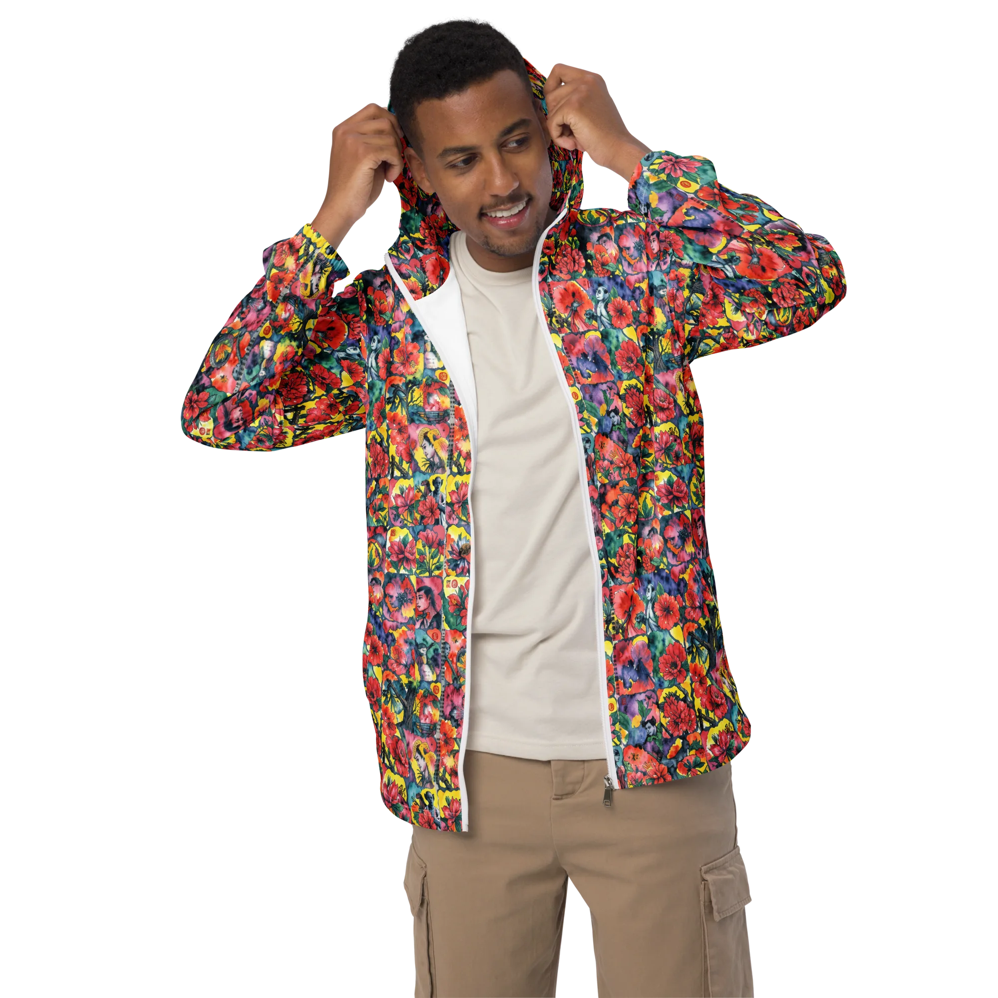 Crimson Garden Myth on Men's Windbreaker — Front