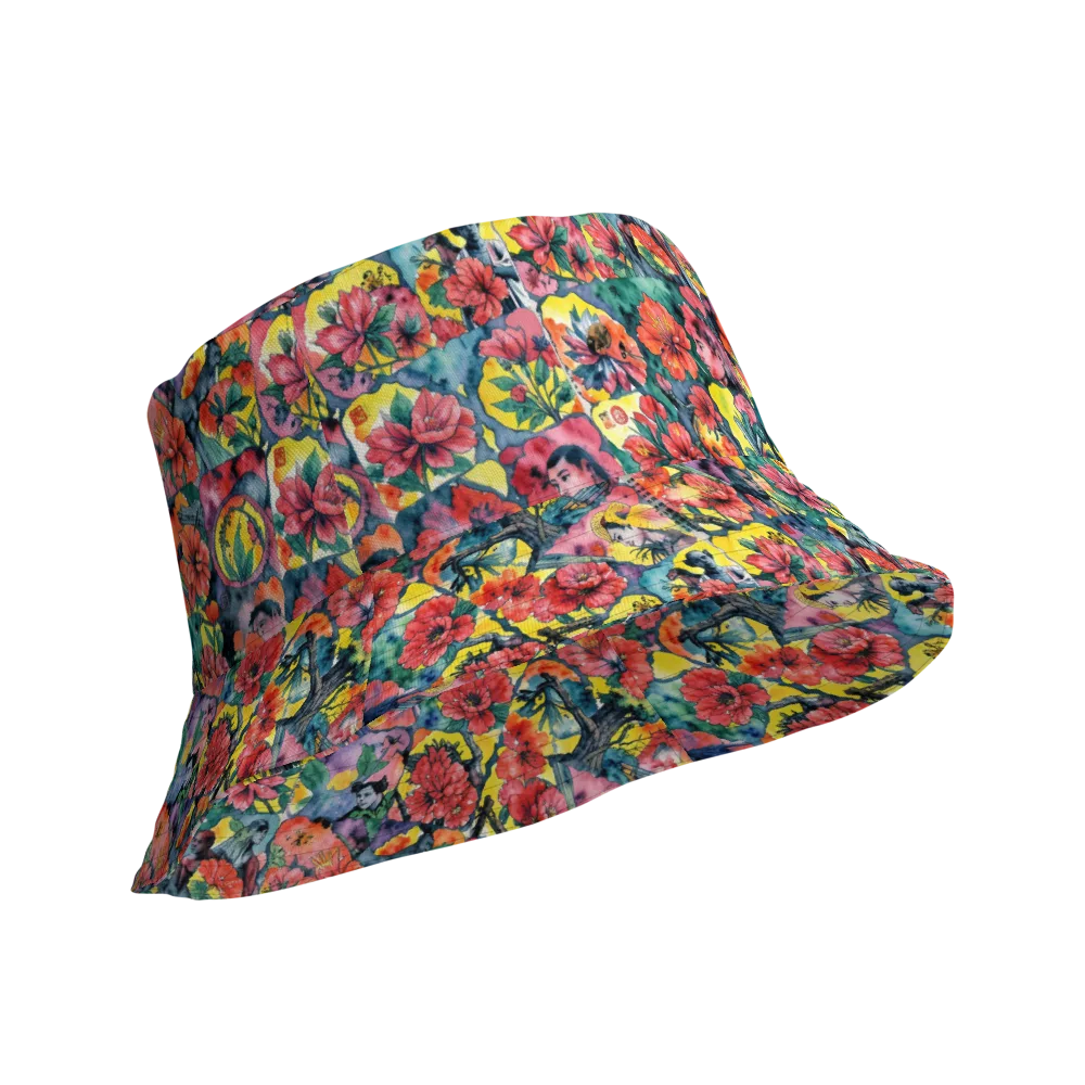 Crimson Garden Myth on Reversible Bucket Hat — Product details Outside