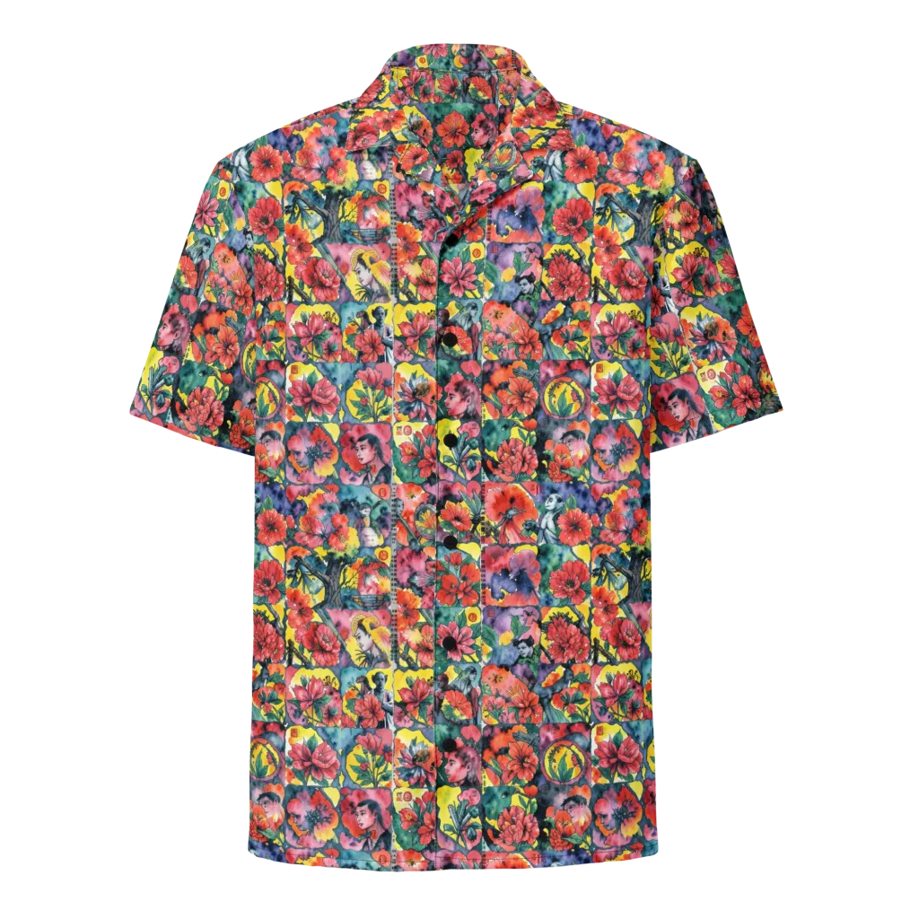 Crimson Garden Myth on Button Shirt — Front