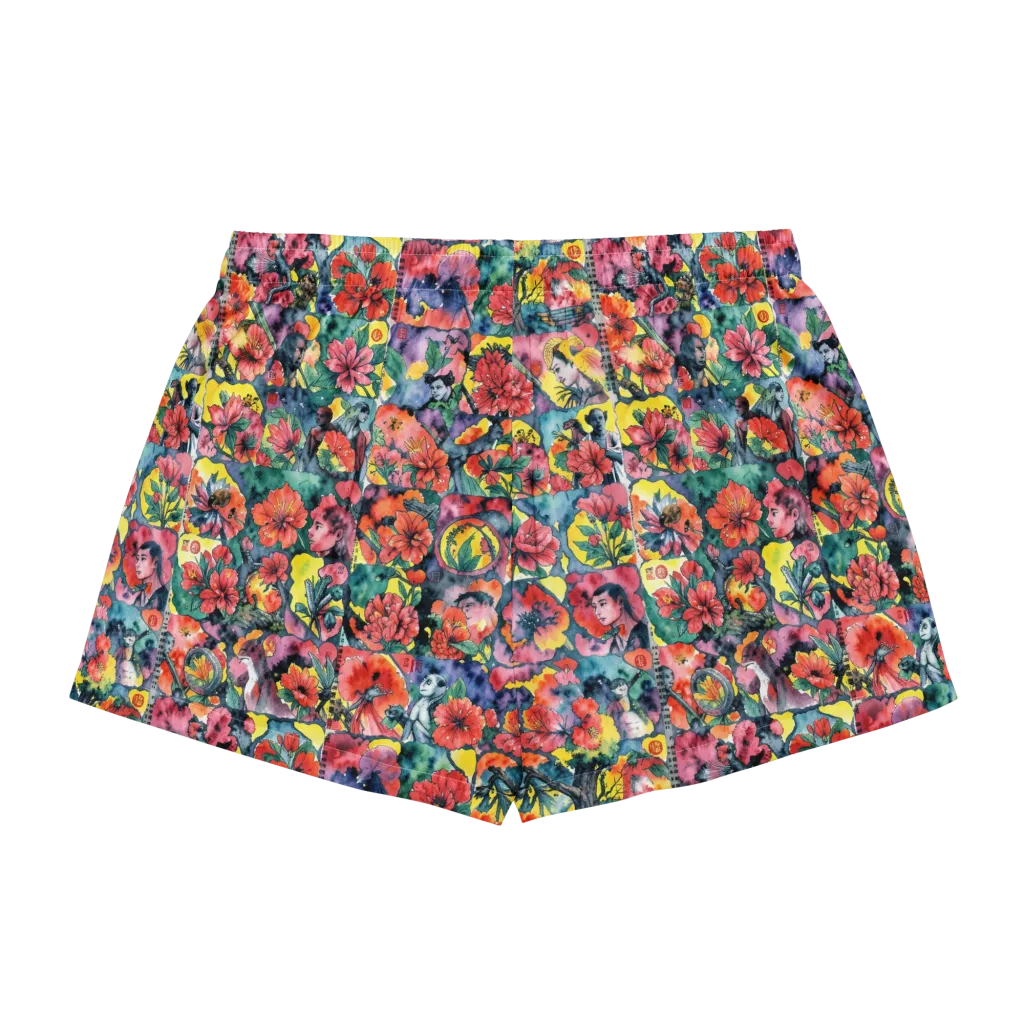 Crimson Garden Myth on Women's Pajama Shorts — Back