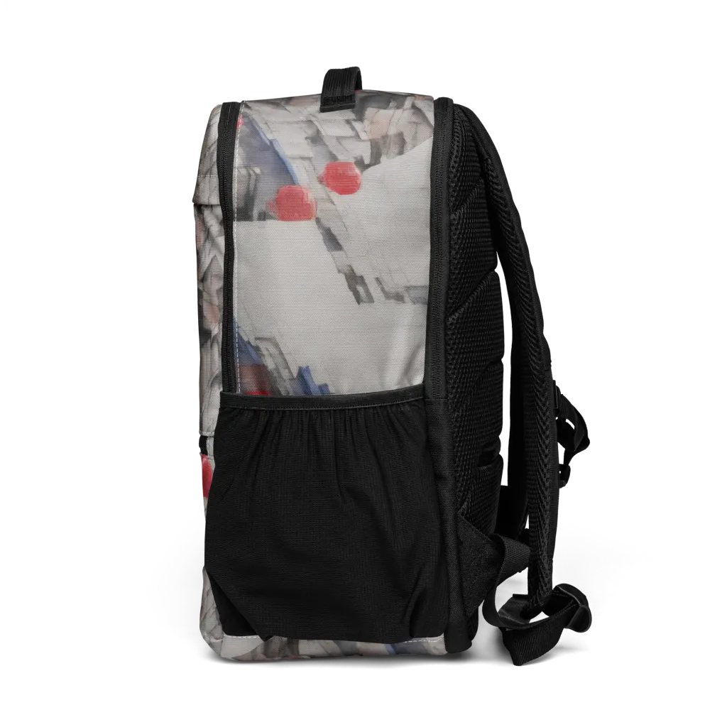 Crimson Lantern Alley on Utility Backpack — Left