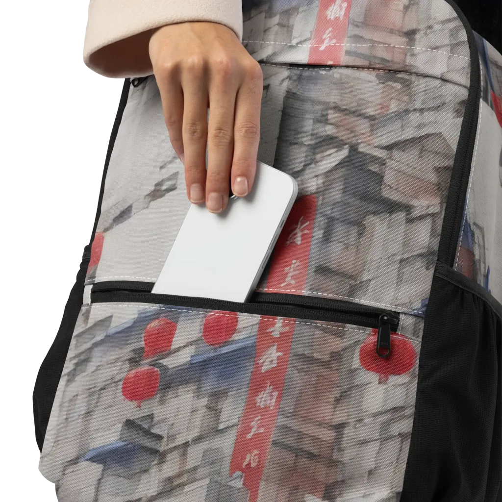Crimson Lantern Alley on Utility Backpack — Product details