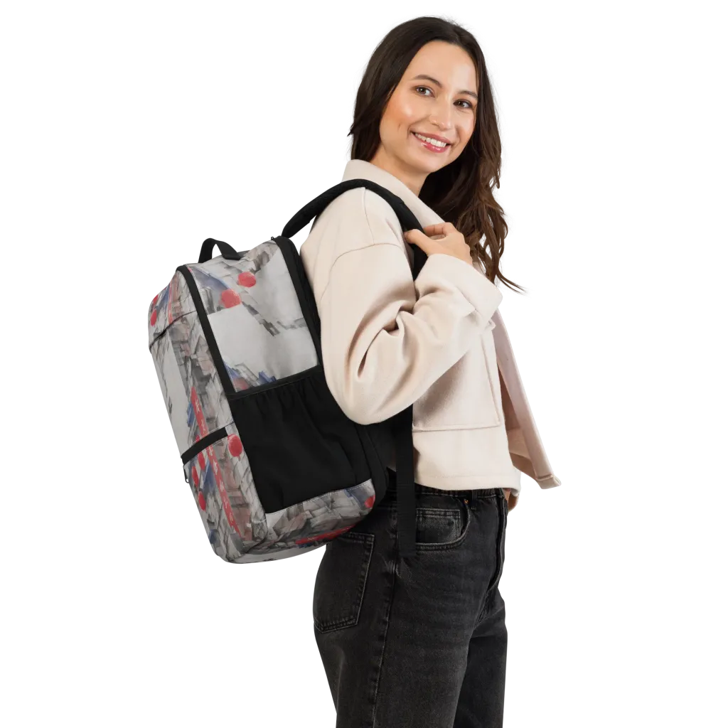 Crimson Lantern Alley on Utility Backpack — Right