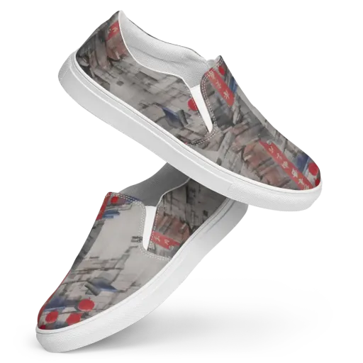 Crimson Lantern Alley on a Women's Slip-On Canvas Shoes