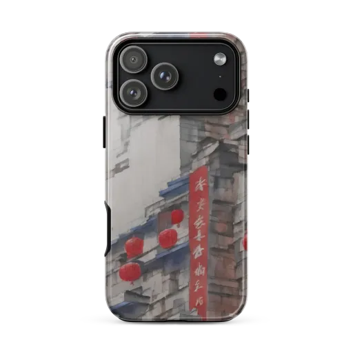 Crimson Lantern Alley on a Tough Case for iPhone®