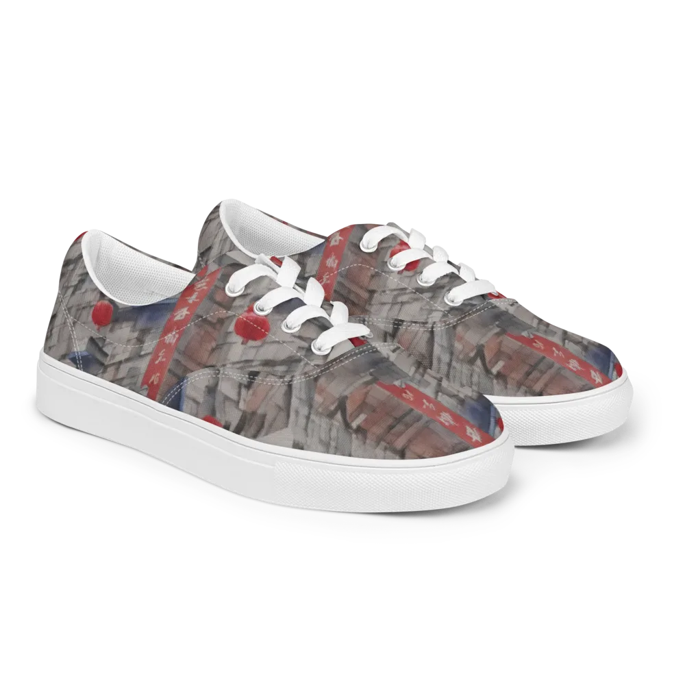 Crimson Lantern Alley on Men's Lace-Up Canvas Shoes — Right Front