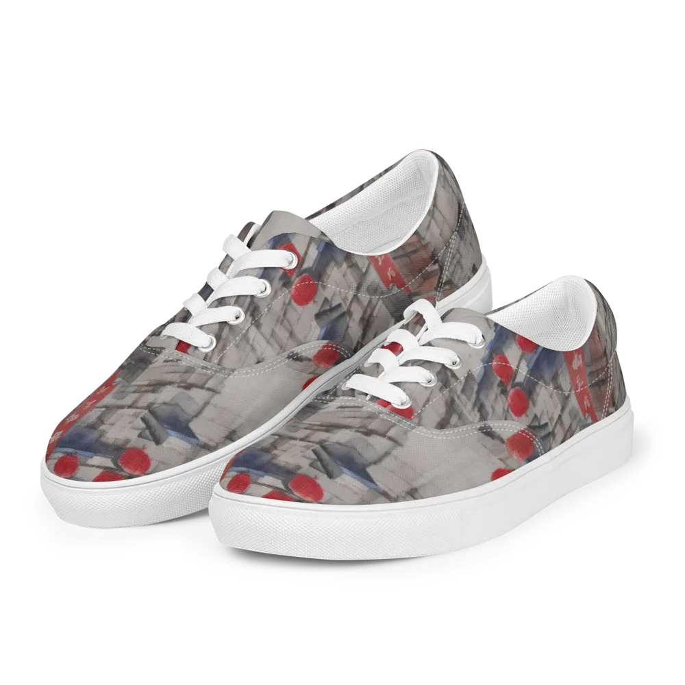 Crimson Lantern Alley on Men's Lace-Up Canvas Shoes — Left Front