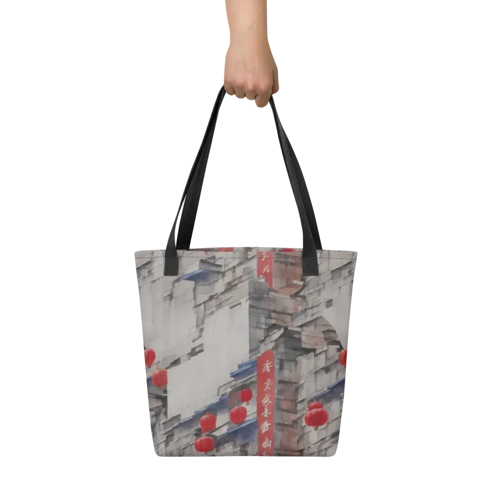 Crimson Lantern Alley on Tote Bag — Front