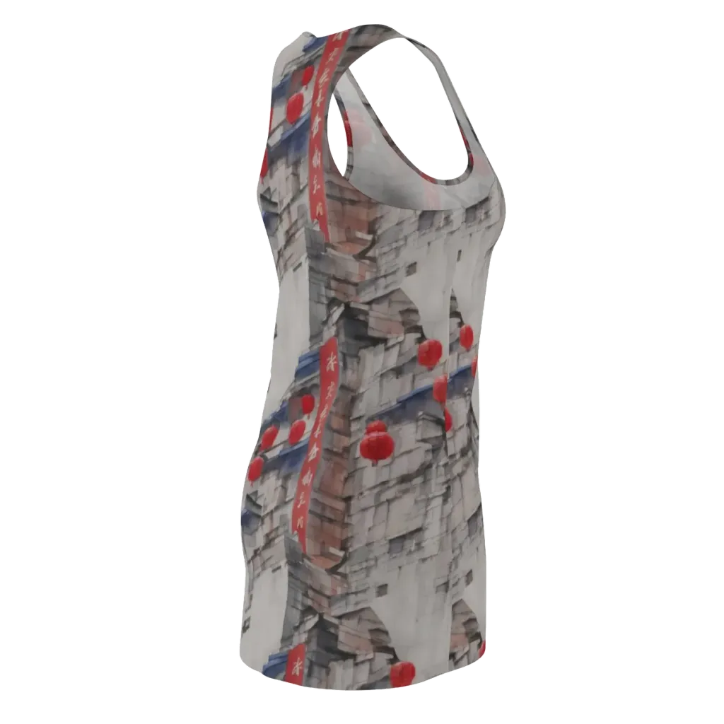 Crimson Lantern Alley on Racerback Dress — Back Side
