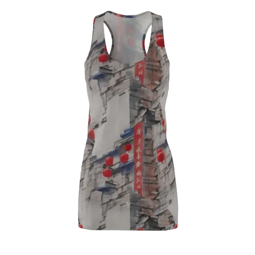 Crimson Lantern Alley on a Racerback Dress