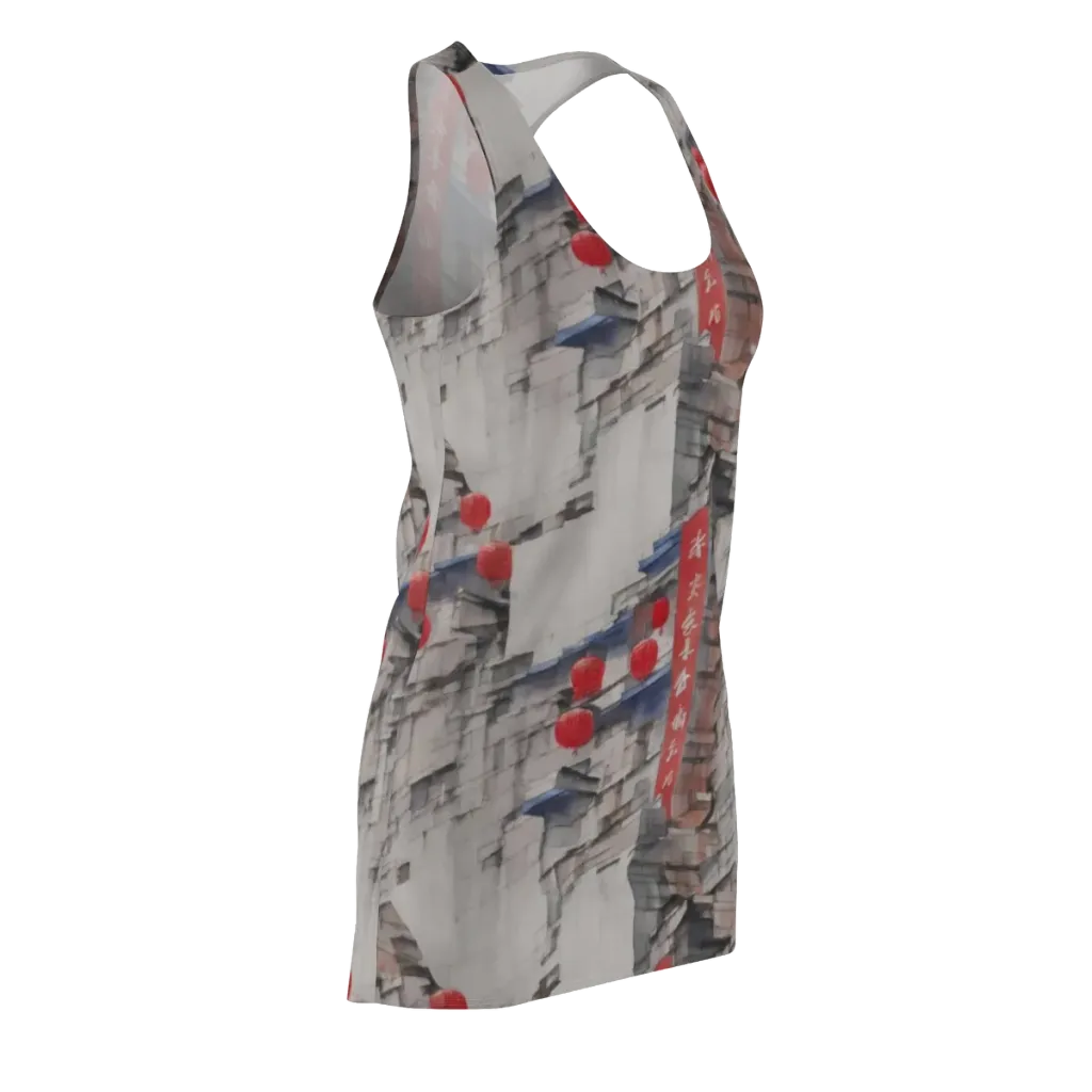 Crimson Lantern Alley on Racerback Dress — Front Side