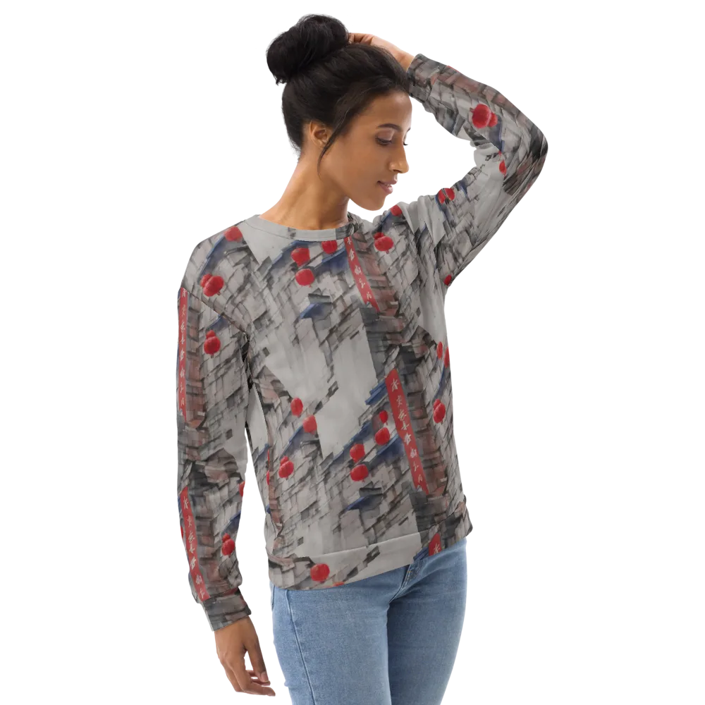Crimson Lantern Alley on Sweatshirt — Right Front