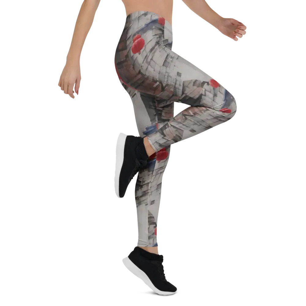 Crimson Lantern Alley on Leggings — Right