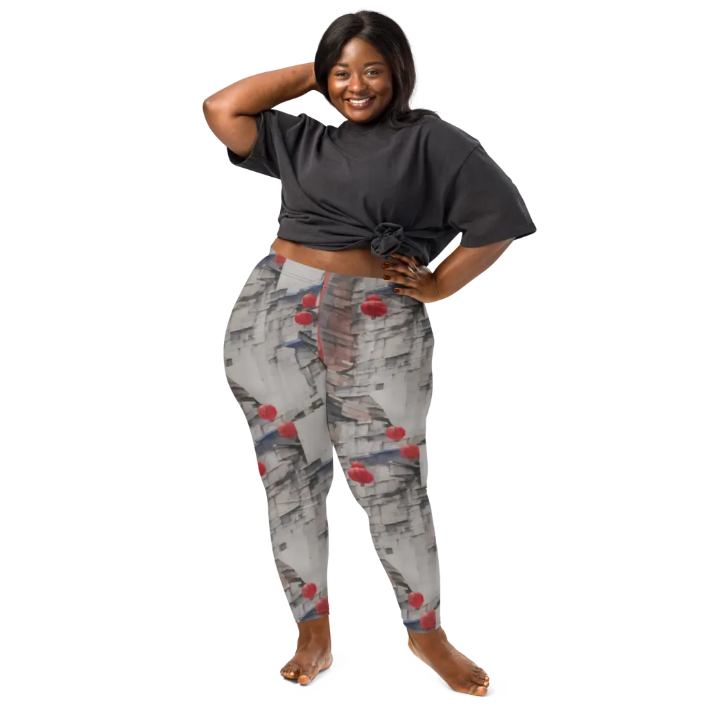 Crimson Lantern Alley on Leggings — Front