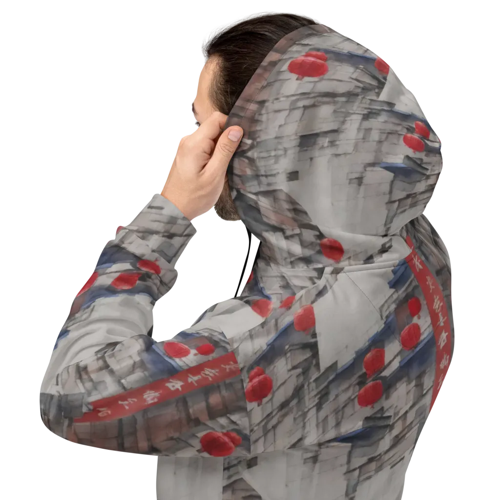 Crimson Lantern Alley on Hoodie — Back