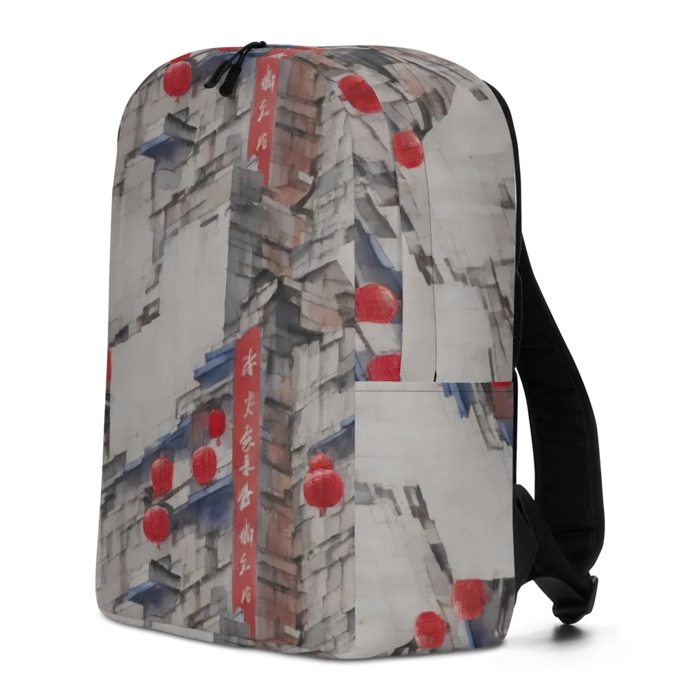 Crimson Lantern Alley on Minimalist Backpack — Left