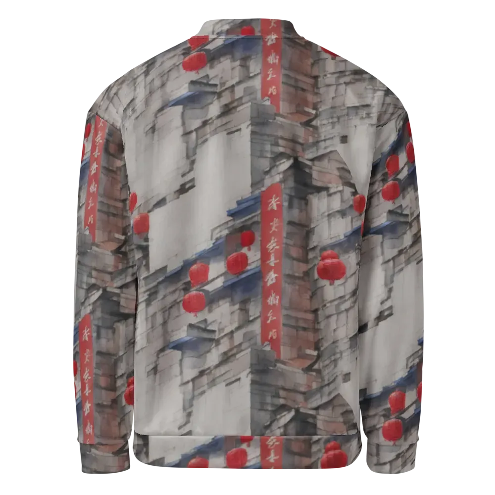 Crimson Lantern Alley on Bomber Jacket — Back