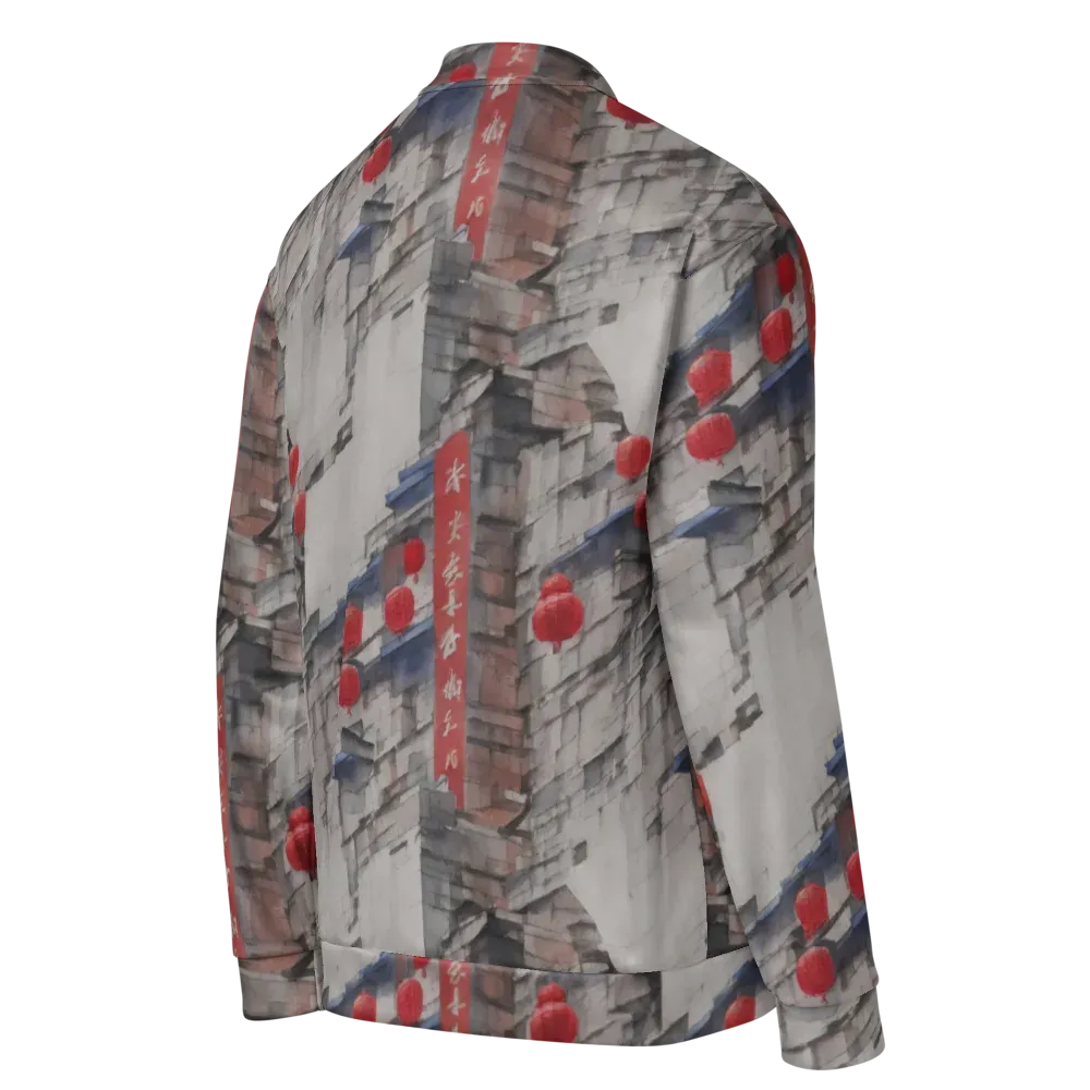 Crimson Lantern Alley on Bomber Jacket — Right Back