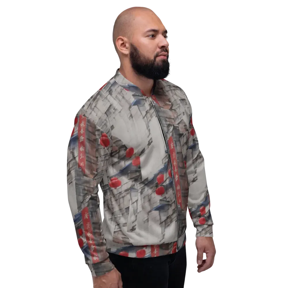 Crimson Lantern Alley on Bomber Jacket — Right