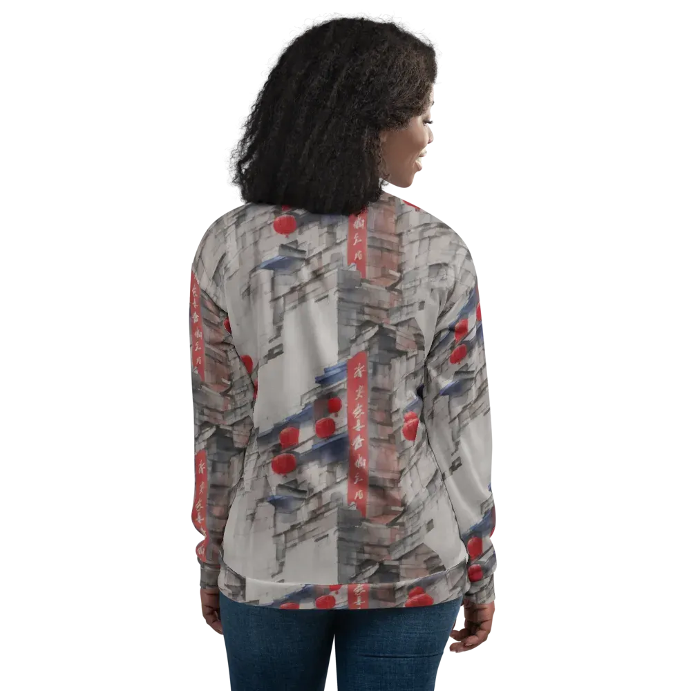 Crimson Lantern Alley on Bomber Jacket — Back