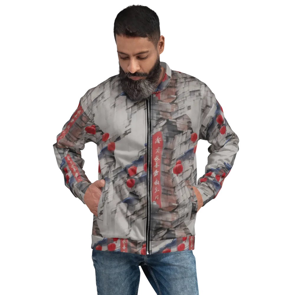 Crimson Lantern Alley on Bomber Jacket — Front
