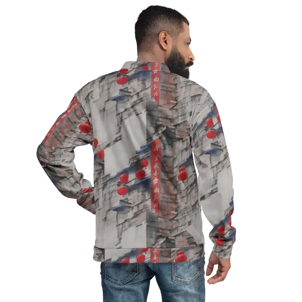 Crimson Lantern Alley on Bomber Jacket — Back
