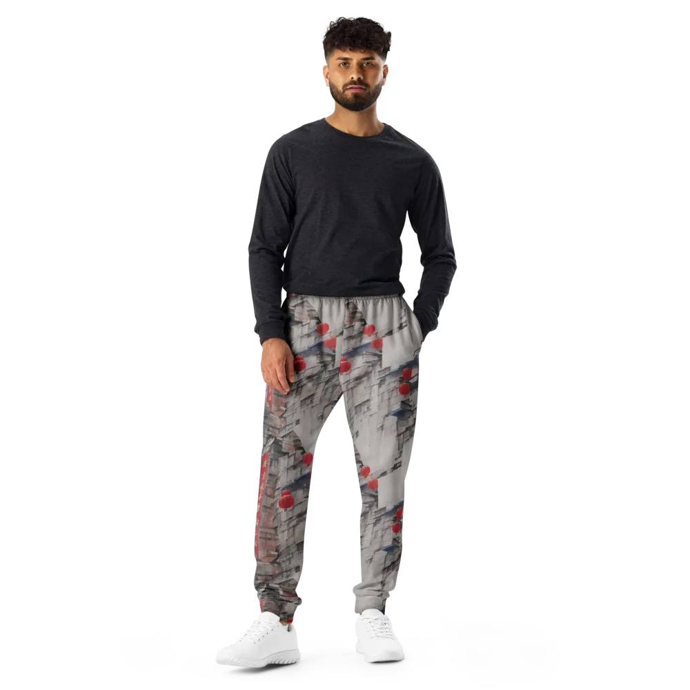 Crimson Lantern Alley on Men's Joggers — Front