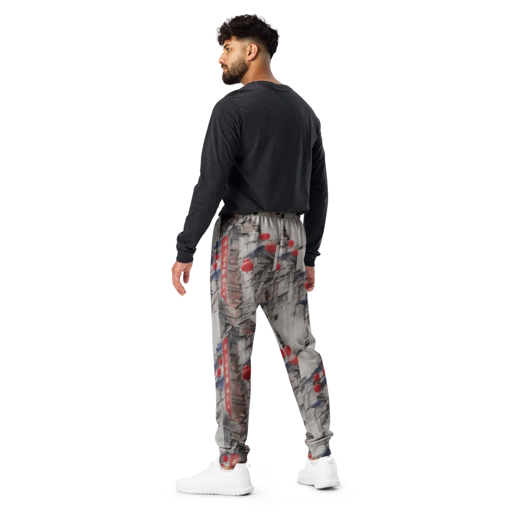 Crimson Lantern Alley on Men's Joggers — Back