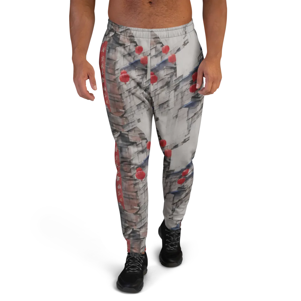 Crimson Lantern Alley on Men's Joggers — Front