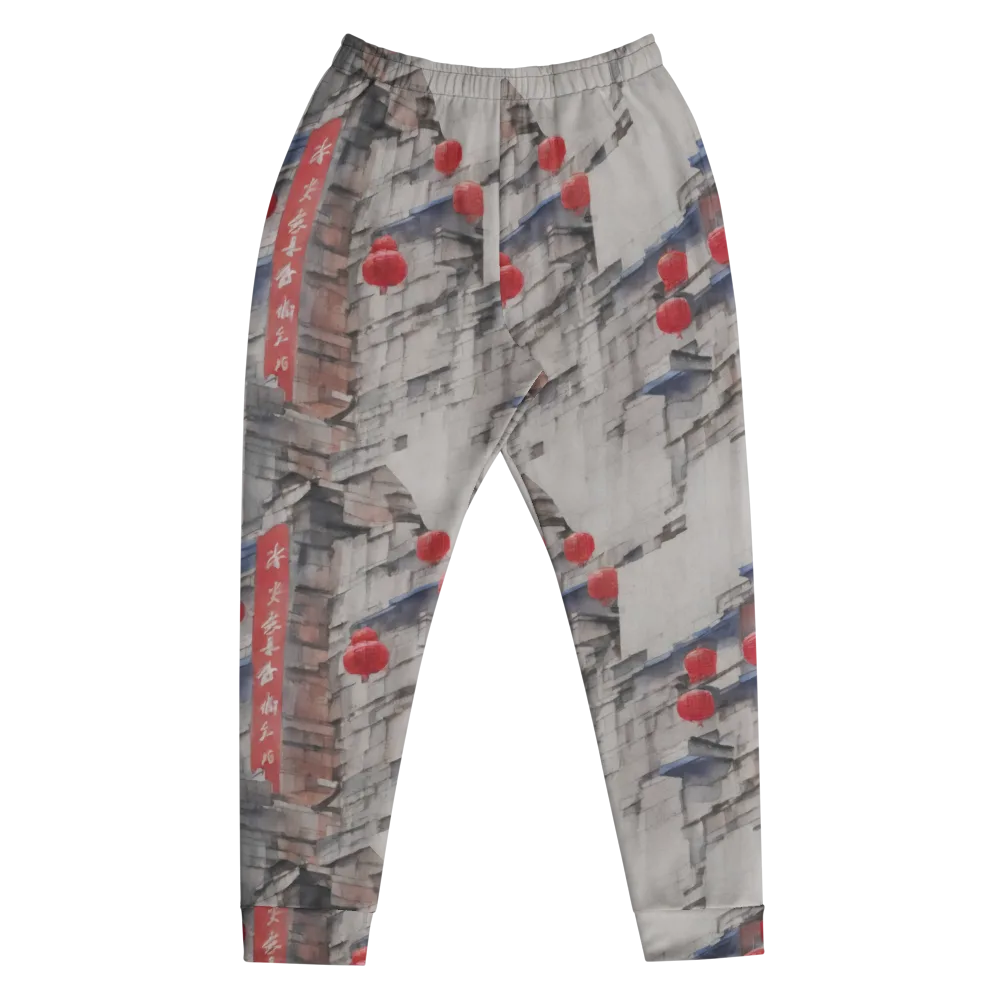 Crimson Lantern Alley on Men's Joggers — Front