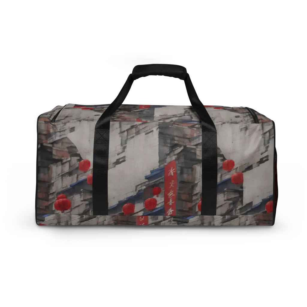 Crimson Lantern Alley on Duffle Bag — Back