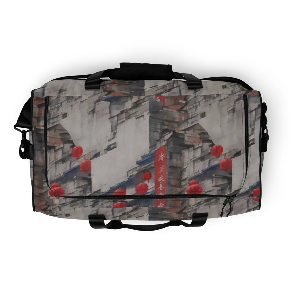 Crimson Lantern Alley on Duffle Bag — Top