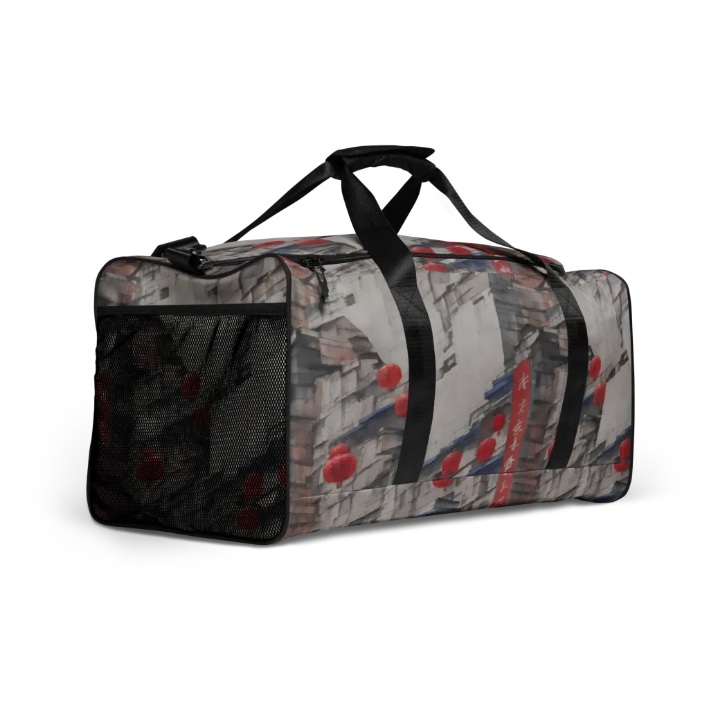 Crimson Lantern Alley on Duffle Bag — Right Front
