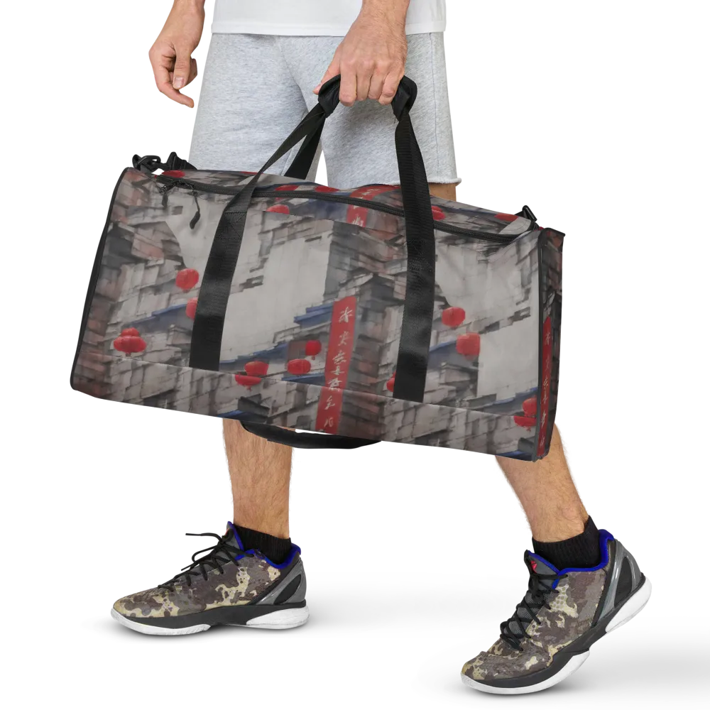 Crimson Lantern Alley on Duffle Bag — Front