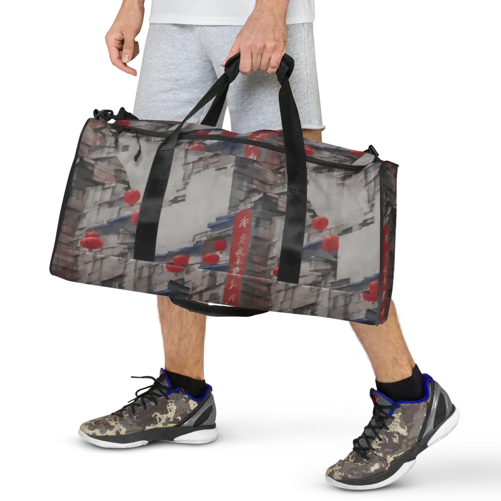 Crimson Lantern Alley on Duffle Bag — Front