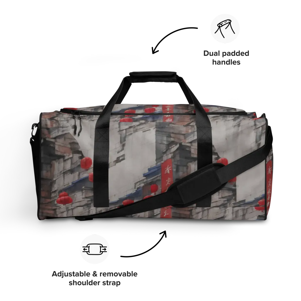 Crimson Lantern Alley on Duffle Bag — Front