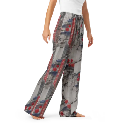 Crimson Lantern Alley on a Women's Pajama Pants