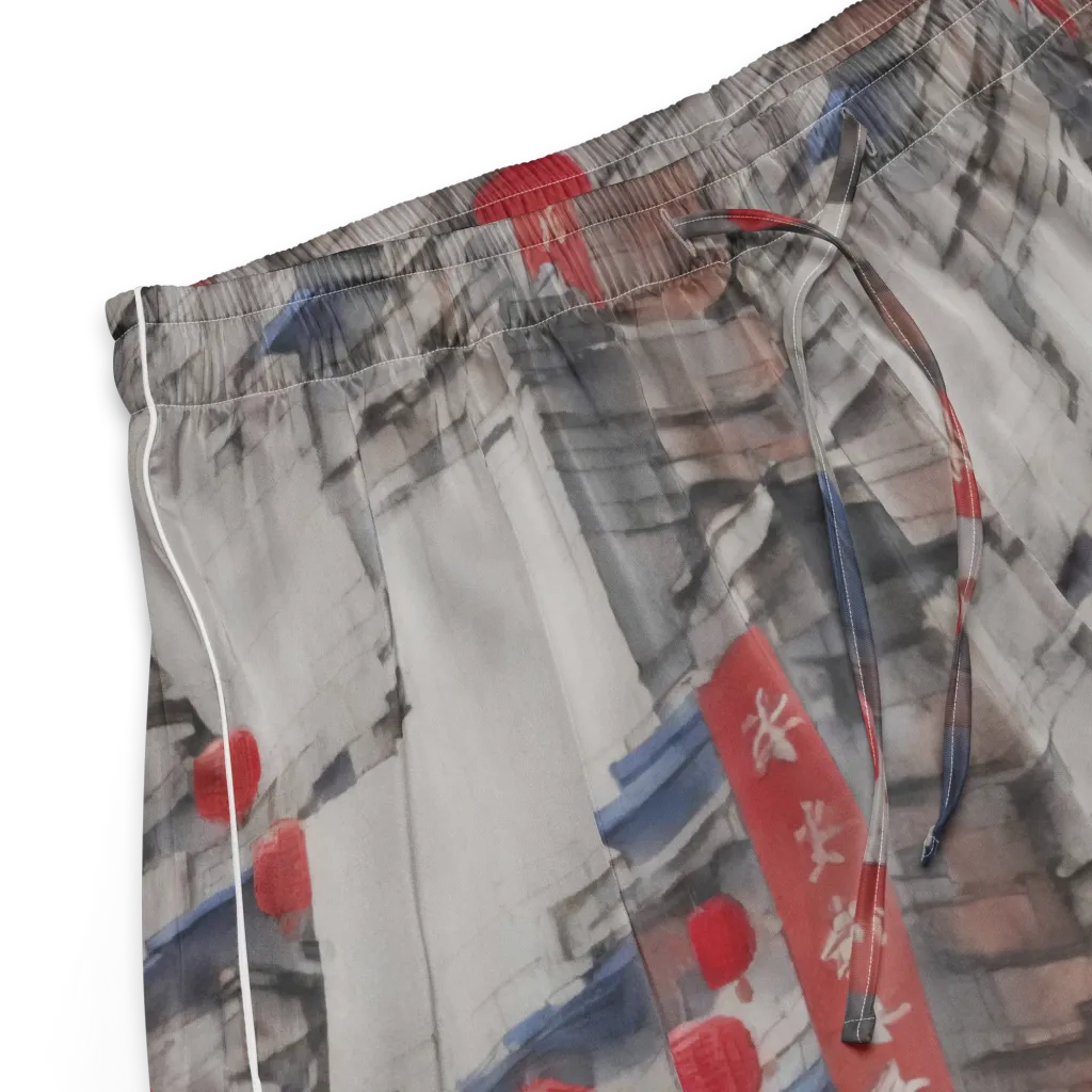 Crimson Lantern Alley on Women's Pajama Shorts — Product details