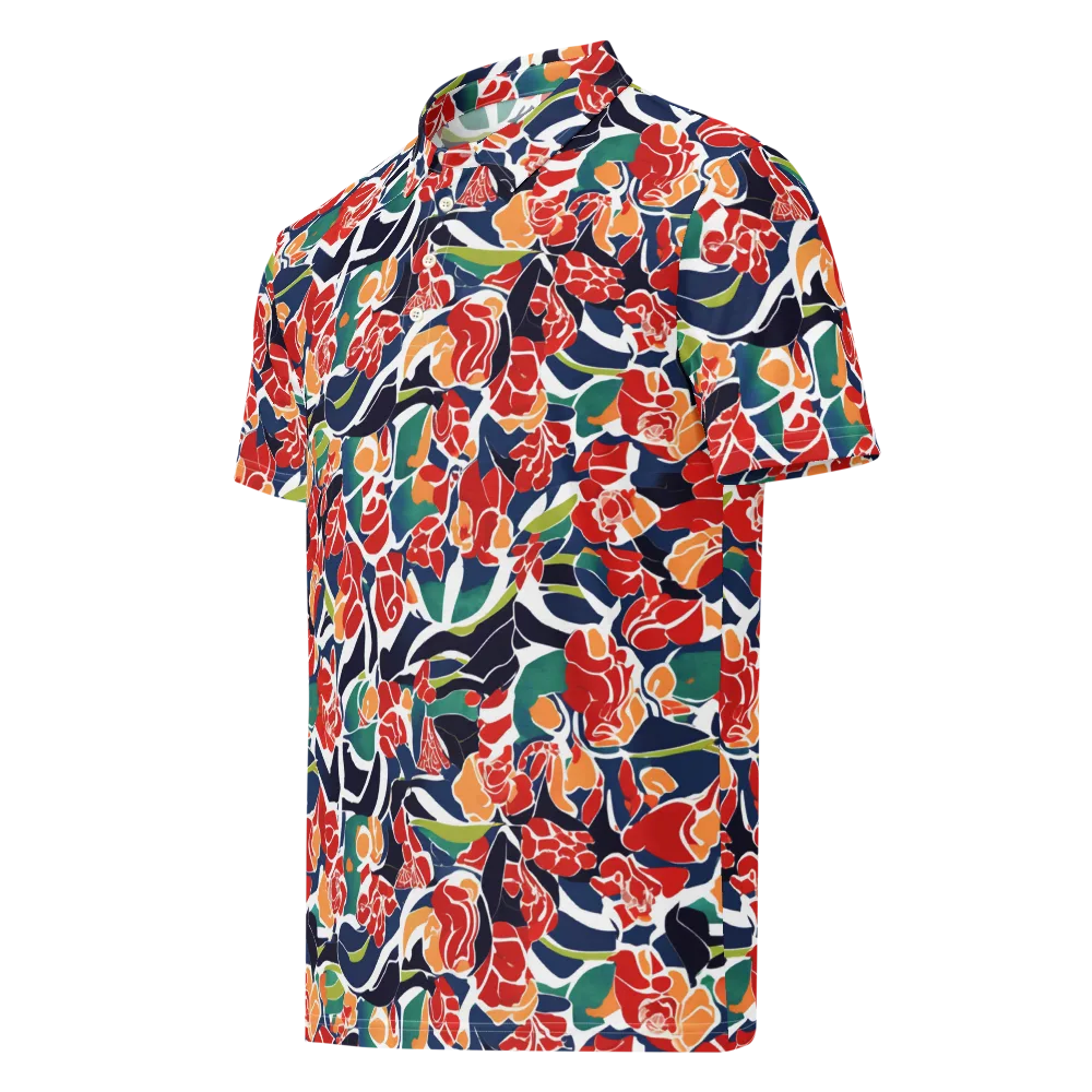 Midnight Garden on Men's Slim Fit Polo Shirt — Left Front