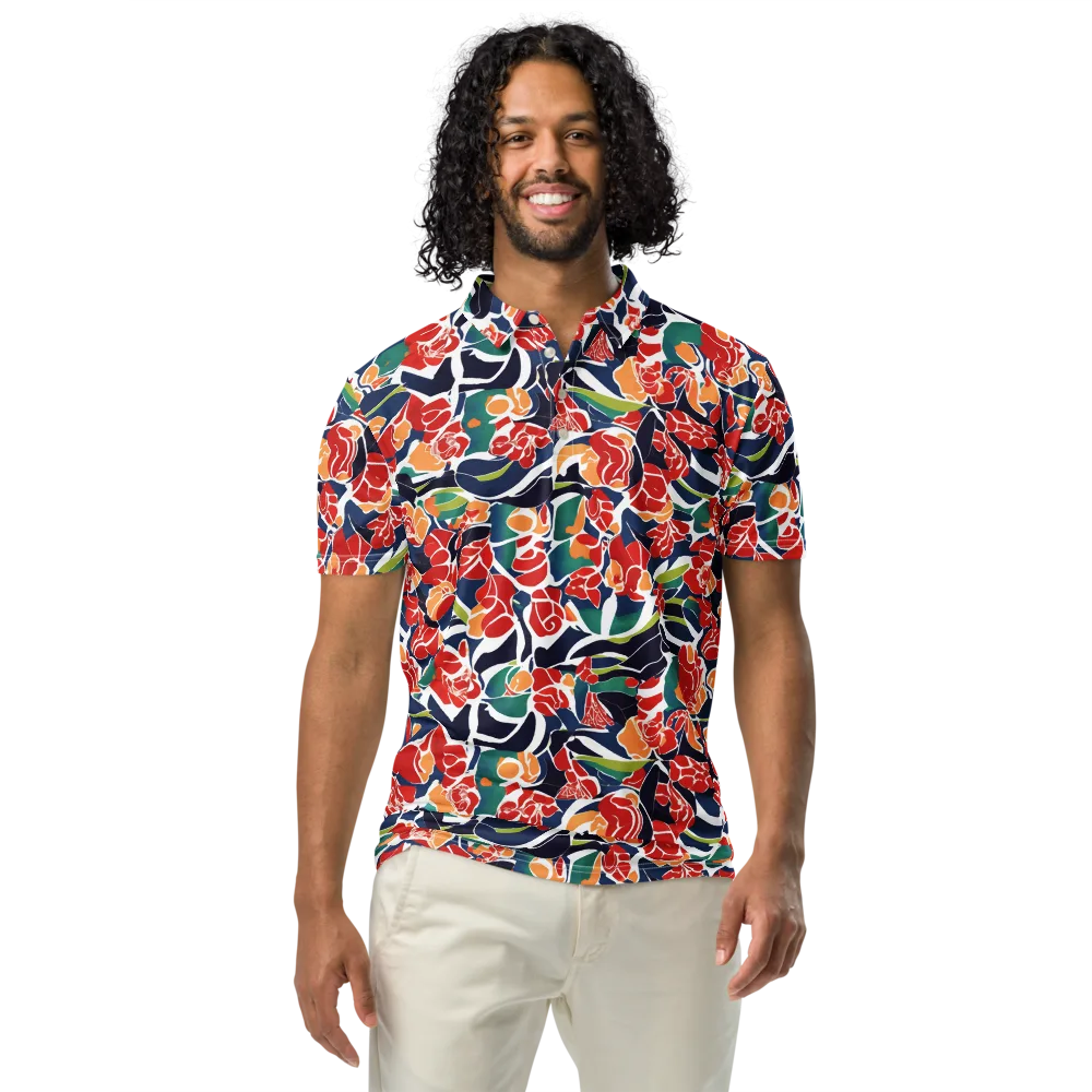 Midnight Garden on Men's Slim Fit Polo Shirt — Front